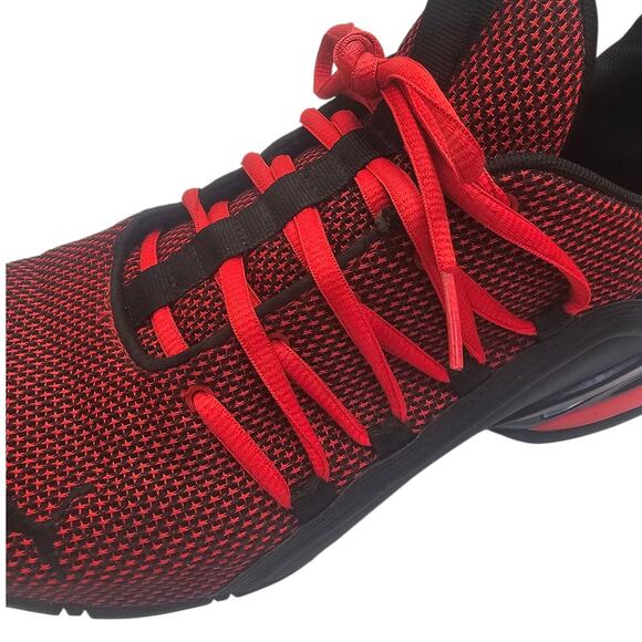 Puma Red & Black Axelion Mesh Wide Fit Sneaker - Picture 6 of 9